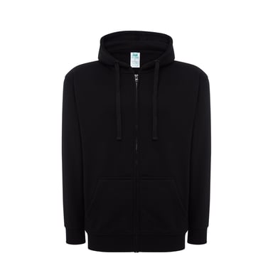 JHK Unisex Adult Plain Full Zip Hoodie (Black)