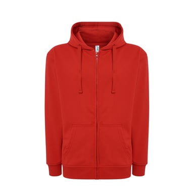 JHK Unisex Adult Plain Full Zip Hoodie (Red)