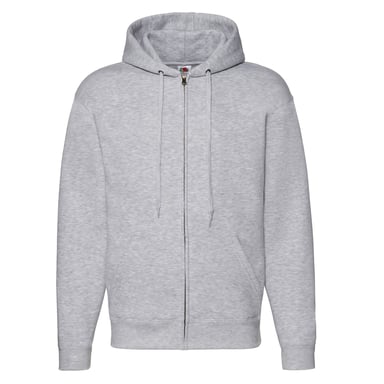Fruit of the Loom Mens Premium Full Zip Hoodie (Heather Grey)