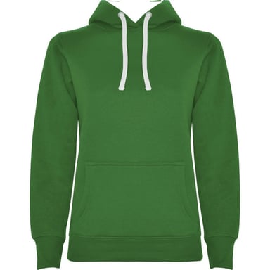 Roly Womens/Ladies Urban Hooded Polycotton Sweatshirt (Kelly Green/White)