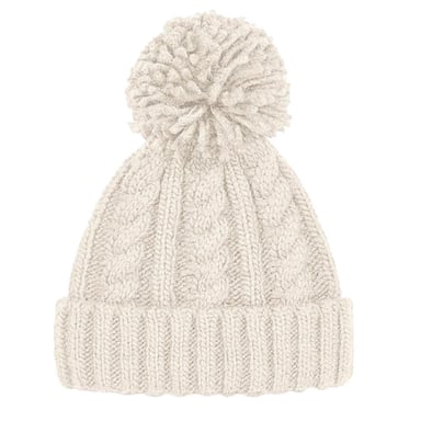 Beechfield Unsiex Adults Cable Knit Melange Beanie (Oatmeal)