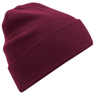 Beechfield Original Organic Cotton Cuffed Beanie (Burgundy)