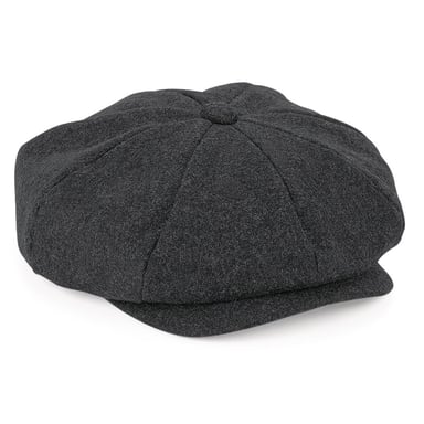 Beechfield Unisex Adults Melton Wool Baker Boy Cap (Charcoal Marl)