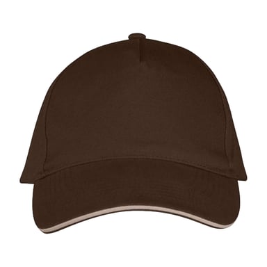 SOLS Long Beach 5 Panel Baseball Cap (Chocolate)
