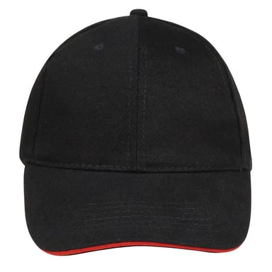 SOLS Buffalo 6 Panel Baseball Cap (Black/Red)