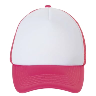 SOLS Bubble Colour Block Baseball Cap (White/Neon Coral)