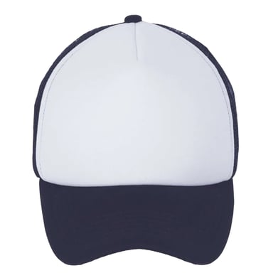 SOLS Bubble Colour Block Baseball Cap (White/French Navy)