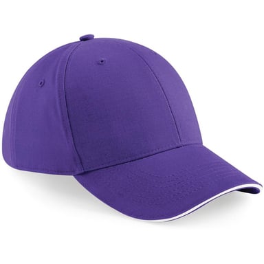 Beechfield Adults Unisex Athleisure Cotton Baseball Cap (Purple/White)
