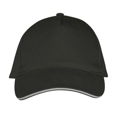 SOLS Long Beach 5 Panel Baseball Cap (Dark Grey/Light Grey)