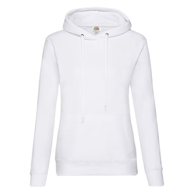 Fruit of the Loom Womens/Ladies Classic Plain Hoodie (White)