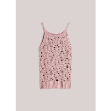 Summum 7s8009-70020 523 sleeveless top fancy cotton ajour knit rosequartz