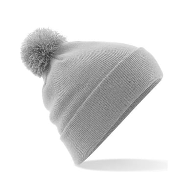 Beechfield Originele Pom Pom muts (Lichtgrijs)
