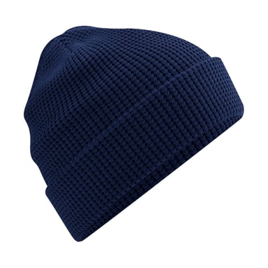 Beechfield Waffle Organic Cotton Beanie (Oxford Navy)