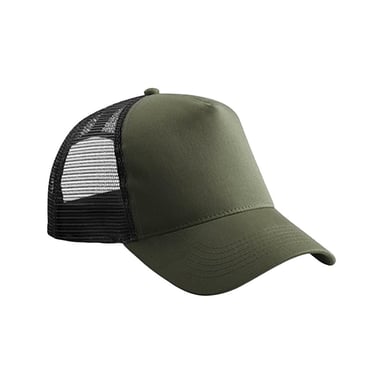 Beechfield Childrens/Kids Snapback Trucker Cap (Olive/Black)