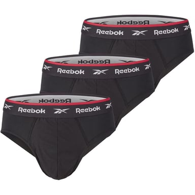 Reebok Mens Wiggins Sports Briefs (Pack of 3) (Black)