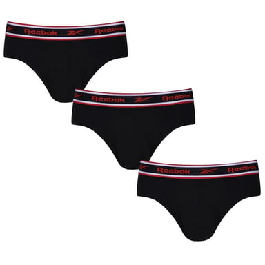 Reebok Mens Chase Briefs (Pack of 3) (Black)