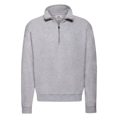Fruit of the Loom Mens Classic Zip Neck Sweatshirt (Heather Grey)