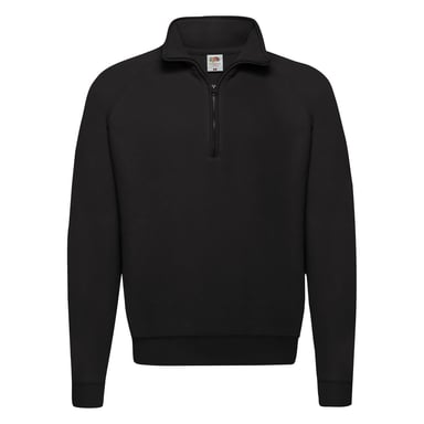 Fruit of the Loom Mens Classic Zip Neck Sweatshirt (Black)