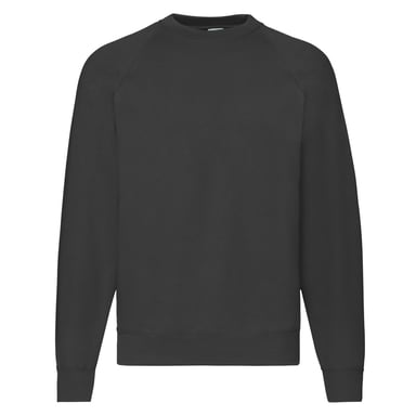 Fruit of the Loom Mens Classic Raglan Sweatshirt (Black)