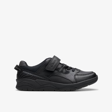 Clowder Stripe Kid Black Leather