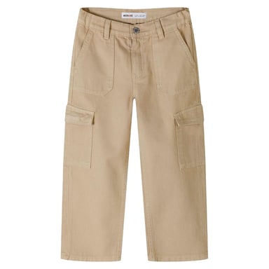 Minoti Girls Plain Wide Leg Combat Trousers (Light Brown)