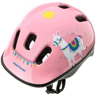 Meteor Childrens/Kids Llama Bike Helmet (Pink)