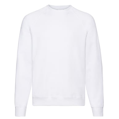 Fruit of the Loom Mens Classic Plain Raglan Sweatshirt (White)
