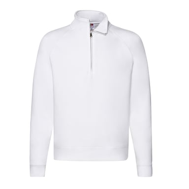 Fruit of the Loom Mens Premium Zip Neck Sweatshirt (White)