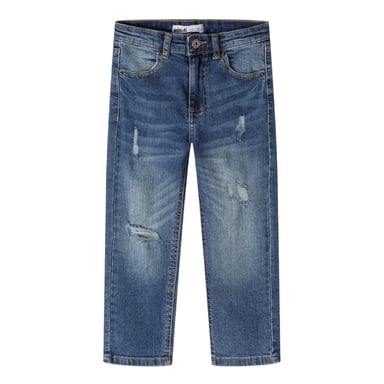Minoti Boys Denim Ripped Straight Leg Jeans (Blue)