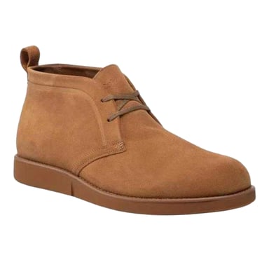 Calvin Klein Mens Logo Leather Low Cut Shoes (Caramel)