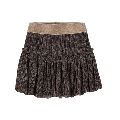 Minoti Girls Sparkle Pleated Skirt (Brown)