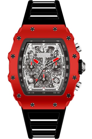 INVICTA Racing 69710 Herenhorloge - Quartz Uurwerk - Acryl met Zilveren Wijzerplaat - 43 mm