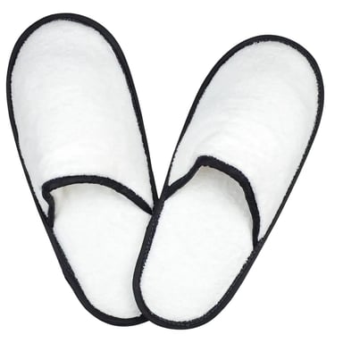 The One Towelling Unisex Adult Slippers (White/Black)