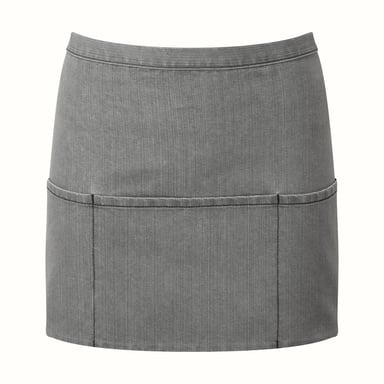 Premier Colours Collection Denim 3 Pocket Bar Apron (Grey Denim)