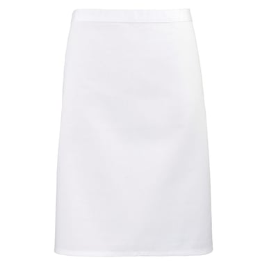 Premier Unisex Adult Colours Collection Mid Length Waist Apron (White)