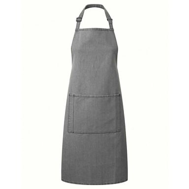Premier Unisex Adult Colours Collection Pocket Bib Apron (Grey Denim)