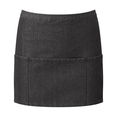 Premier Colours Collection Denim 3 Pocket Bar Apron (Black Denim)