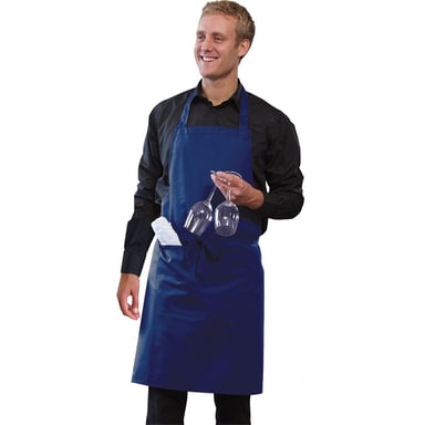 Dennys Adjustable Halter Bib Apron (Royal Blue)