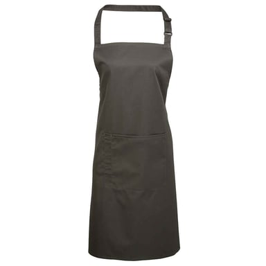 Premier Unisex Adult Colours Collection Pocket Bib Apron (Dark Grey)