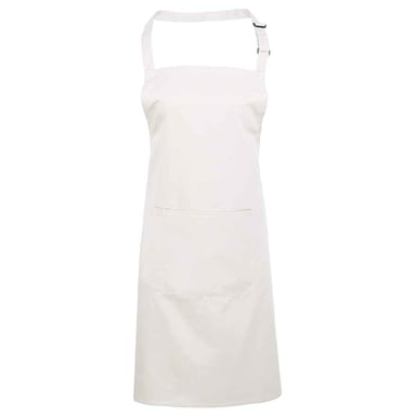 Premier Unisex Adult Colours Collection Pocket Bib Apron (White)