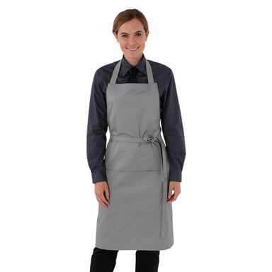Dennys Adjustable Halter Bib Apron (Light Grey)