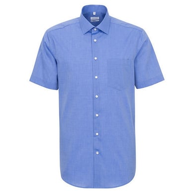 Seidensticker Mens Regular Short-Sleeved Shirt (Mid Blue)