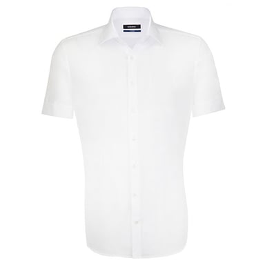 Seidensticker Mens Shaped Short-Sleeved Shirt (White)
