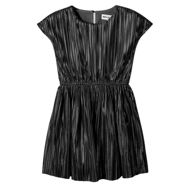 Minoti Girls Metallic Pleated Dress (Black)