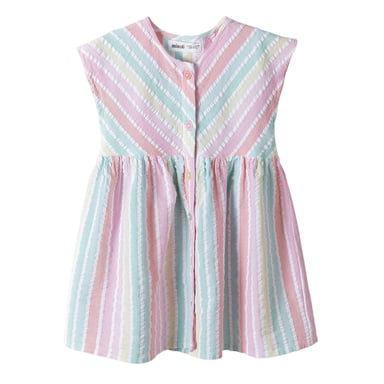 Minoti Girls Striped Dress (Multicoloured)