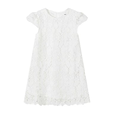 Minoti Girls Lace Short-Sleeved Dress (White)