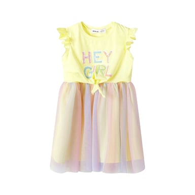 Minoti Girls Sequin Mesh Skirt Frill Dress (Yellow)