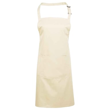 Premier Unisex Adult Colours Collection Pocket Bib Apron (Natural)