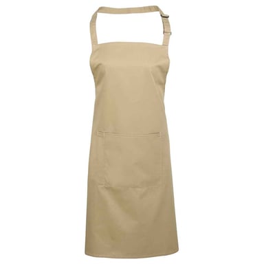 Premier Unisex Adult Colours Collection Pocket Bib Apron (Khaki)