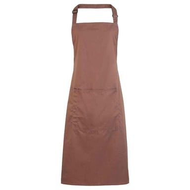 Premier Unisex Adult Colours Collection Pocket Bib Apron (Mocha)